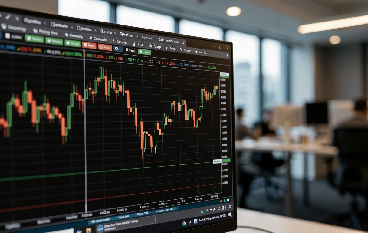 Visualização técnica de mercado financeiro